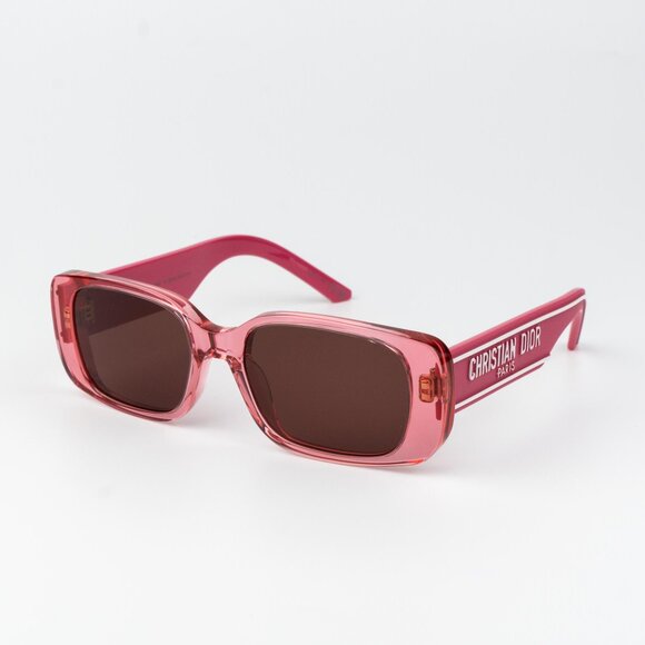 Dior WILDIOR S2U Women Sunglasses Translucent Fuchsia Rectangle WILDIOR S2U 73D0 - Picture 2 of 12